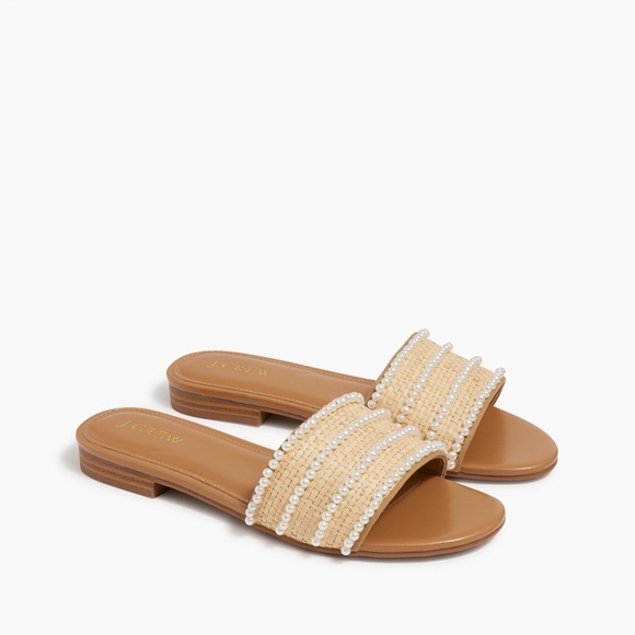 J. Crew Factory Shoes - J Crew Raffia Slide Sandals